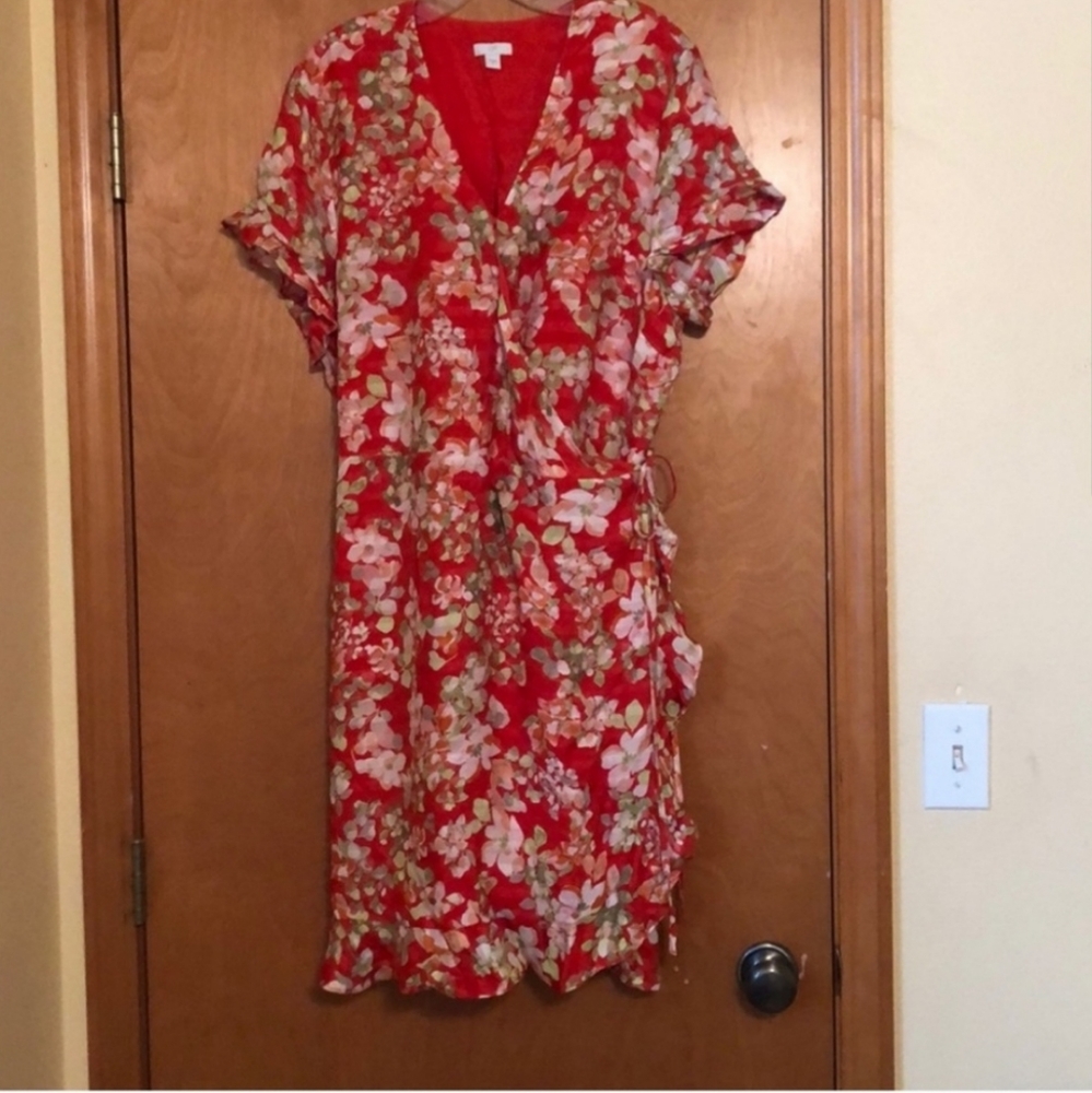 J Jill floral wrap dress